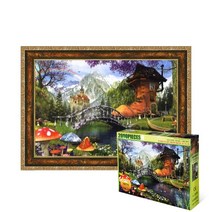 퍼즐피플 신발하우스 2000P 풍경퍼즐 직소퍼즐, 액자포함(엔틱골드)