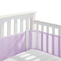 BreathableBaby 통기성 좋은 메시 아기 침대 라이너 - 클래식 컬렉션 - 블루 그린 아쿠아 - 풀 사이즈 4면 슬레이트 및 솔리드 백 유아용 침대에 적합 - 범퍼 방지, Lavender