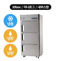 유니크 냉장고 30박스 3DOOR 냉동1+냉장2 (수도권 배송무료), 아나로그-내부스텐