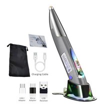 버티컬마우스 펜마우스 드로잉 패드 마우스 무선 작은 손목보호 충전식 오른손 및 왼손 1200 dpi 2.4g usb 마이크로 usb 유형 c 어댑터 터치 펜 기능 pc 노트북, 회색