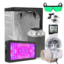 Growbox 성장 텐트 풀 키트 조명 램프 4 인치 5 6/8 팬 탄소 에어 필터 TS 600-1200W 50-300cm 실내, 01 50x50x100 set