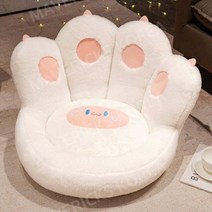1pc 2 크기 털이 고양이 곰 발 베개 동물 좌석 쿠션 박제 플러시 소파 실내 바닥 홈 의자 장식 어린이 소녀 선물, 50x45x13cm, 하얀