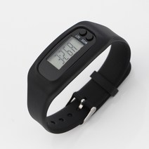 실리콘 자동 손목 만보기 시계 여성 걸음수 측정 만보계 팔찌 팔목 남성 검정