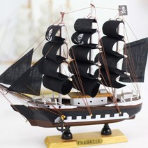 모던이스트 지중해풍 24cm 범선 미니어처 인테리어 장식모형 소품, 블랙잭
