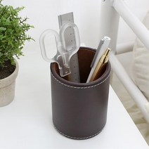 대표님 책상 필기구 정리 가죽 볼펜꽂이 아이방 펜슬, 브라운