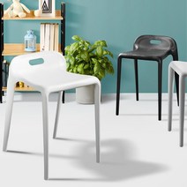 등받이낮은 겹쳐보관 대기용 휴대용의자 포인트 까페 플라스틱 디자인 체어 1인, 심플 데이체어 그레이