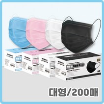 [200매] 착한숨 일회용 덴탈 마스크 대형 3중필터 MB필터, 대형 화이트 200매, 4개, 화이트, 50매입