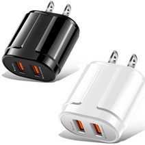 가성비100 개 고속충전 듀얼 USB 포트 2.4A미국 AC 어댑터 13 호환 htc Lg 화웨이 Usb 스마트, 01White Black