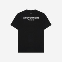 우영미 화이트 백로고 티셔츠 블랙