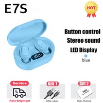 아이폰 샤오미 화웨이 삼성 E7s TWS 블루투스 헤드셋 스포츠 미니 무선 이어 버드 9, Blue, 규격 없음