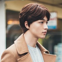 남자 군인 탈모 맞춤 컷트 정수리 펌 가발 남성 통가발 소프트쉐도우펌, 1개, 내츄럴블랙