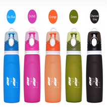 접이식 실리콘 휴대용 물병, 핑크