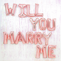 파티쇼 메세지은박풍선세트(청혼/WILL YOU MARRY ME)로즈골드 (9398551), 메세지은박풍선세트(청혼／WILLYOUMARRYME)로