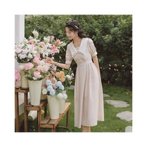 와이케이하우스 2021 년 여름 새로운 프랑스 스타일의 우아한 기질 옷깃 문학 복고풍 드레스 9859의 여성 직접 소스_70173