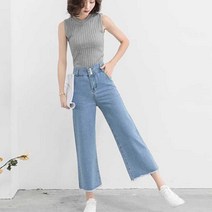 연청청바지여성 여성 여름 데일리 청바지 엄마 통바지 오피스룩