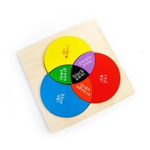 색혼합 원목교구 4살아기 유아완구 아동퍼즐 장난감퍼즐 원목퍼즐 EQ 도형교구 퍼즐교구 IQ, 1개