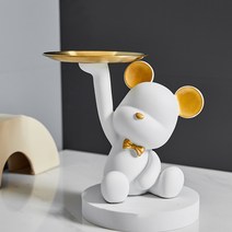플랜와이 곰돌이 트레이 인테리어 수납함 차키보관함, 화이트(WHITE)