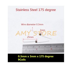 10Pcs 0.3 0.4 0.5 0.6 0.7 0.8mm 스프링 스틸 또는 304 스테인레스 소형 V 형 코일 비틀림 90 135 175 180 degree, 02 0.3x3x175degree