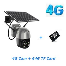 태양광 패널 인버터 설치 태양열 4G IP 카메라 와이파이 야외 비디오 감시 PTZ 배터리 전원 CCTV 컬러 비전 방수, 06 4G Camera 64G