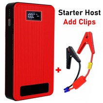 자동차배터리충전기 차량점프배터리 gkfly 자동차 점프 스타터 800a 배터리 충전기 8000mah 비상 전원 은행 부스터 led 시작 장치 1 년 보증, 클립으로