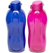 tupperware aquasafe 플라스틱 플립탑 병 2개 세트(각 2리터), 2개 세트