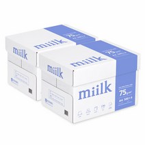 밀크(Miilk) A4용지 75g 2박스(4000매), 단품