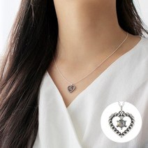 반지소 실버925 엔틱 하트 탄생석 원석 은 목걸이 디어