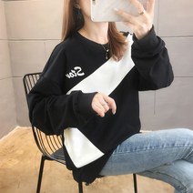 한국판 여성 맨투맨 추동복 여성 루즈핏 봄가을 얇은 상의