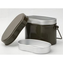 야외 휴대용 행군 단병 도시락 알루미늄 도시락 군록색 독일식 도시락 야영 도시락, 초록색, 1개