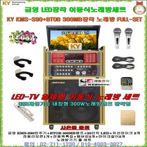 금영이동식노래방세트 KMS-S90장착/KMS-S900/20형LED접이식세트/이동형노래방기기/일체형노래방기계/강당-회관-팬션-요양원-휴계실-이벤트및야외용 노래방반주기 풀세트/세림전자, 2채널앰프-유선마이크 타입