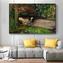 세계명화 DIY 보석십자수 세계 명화 캐릭터 DIY 스퀘어 다이아몬드 물속을 가득 채운 오필리아 올패치-96222, 엔드 투웨이:230X150cm