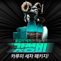 카루미 물없이 간편 세차 패키지 차량 워터리스 차세정제 카워시, 1세트