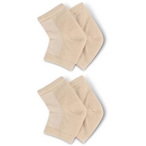 잇곰 발 뒤꿈치 보호 패드 보습 양말, 브라운, 2켤레