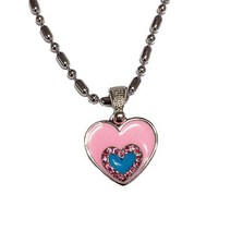 강아지 목걸이 인식표 하트 핑크 팬던트 애견목걸이