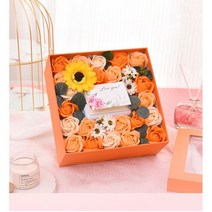용돈박스 카네이션 비누꽃 어버이날 부모님 생일 선물 플라워 현금상자 돈박스, 오렌지세트