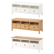 이케아 HEMNES 헴네스 TV장식장/대형사이즈/거실장/서랍장/TV다이, 화이트스테인+라이트브라운_304.135.27