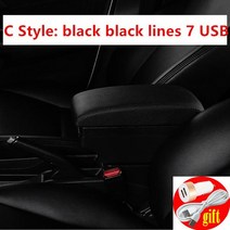 수입차부품 미니 쿠퍼 R50 F55 컨트리맨 팔걸이 박스 자동차 액세서리 스타일링, 09 C black black line