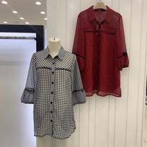 [아르떼] 체크 소매펀칭 블라우스(DNCCWB930)