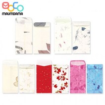 D 마음담아 고급 수제 꽃 한지 봉투 A 10장 묶음, 4. 빨강금가루 금꽃10p