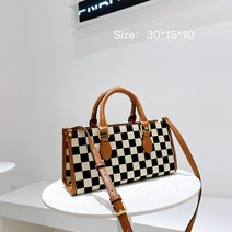 YAPOGI 여성 가방 YAPOGI 새로운 한국어 인터넷 연예인 콘트라스트 컬러 레트로 바둑판 핸드백 간단한 패션 어깨 메신저 가방 YAPOGI