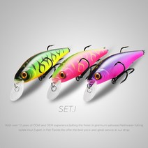 루어 BEARKING Squad Minnow 3 개 세트 당 95mm 14.8g 65mm 6g 텅스텐 웨이트 시스템 SP 낚시 미끼 모듬 색상 워블러 크랭크 미끼, 65mm 세트.I