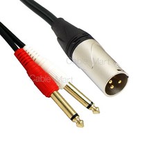 HA41 캐논 XLR/숫 - 2모노 5.5(6.3) TS 변환 케이블 오디오 앰프 믹서 스피커 음향 연결선, 20M, HA41 캐논-2모노5.5