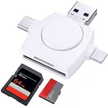 일본직발송 3. RUIEOD 메모리 카드 리더기 4IN1 SD 카드 리더 USB3.0 데이터 마이그레이션 USB-A TYPE-C, ONE SIZE_white, white, 상세 설명 참조0