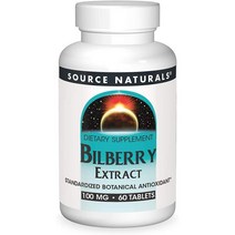 미국직구 소스 자연산 빌베리 추출물 100mg 표준화 식물 60정, 수량, 상세참조
