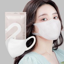 새부리형 마스크 귀편한 날개형 소프트 귀끈 컬러 숨쉬기 편한 일회용 새부리 마스크, 대형 화이트 20매