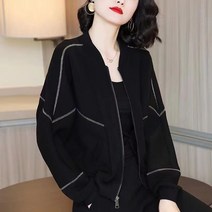 WSG 여성 봄가을 30대 40대 세미 점퍼 빅사이즈 긴팔 아우터 자켓 M~4XL