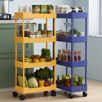 SNOYBAL 이동식트롤리 트롤리 이동식 트롤리 선반 욕실 선반 주방 선반, 푸른색