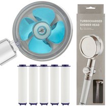 관우몰 돈다샤워기+필터5개, 티파니블루(투명바디 필터5개)