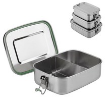 스테인리스 스틸 도시락통 칸막이 포함 1500ml 2칸 친환경 및 재활용 가능한 식품 용기 누출 방지 식기 세척기 사용 가능 BPA 프리 성인 청소년을 위한 휴대용 식사