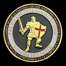 신의 갑옷 전체를 입으십시오 에베소인 기념품 소장용 동전 금도금 기념 도전, 02 Armor of God2